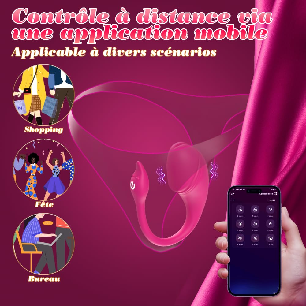 Vibratoreper Donna Professionale Wireless piccolo Ovetto Vibrante Donna Telecomando a Distanza APP Sex Toys, Vibrator Per Coppia 10 Modalità Vibratore Silenzioso, sexytoysys donna coppia Sex Toy