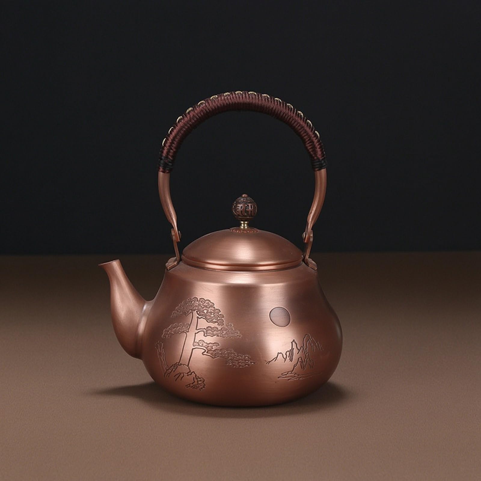 Tetera Cobre Grabada Recipiente sin Fugas Vajilla para Aficionados Al Té, style to 4