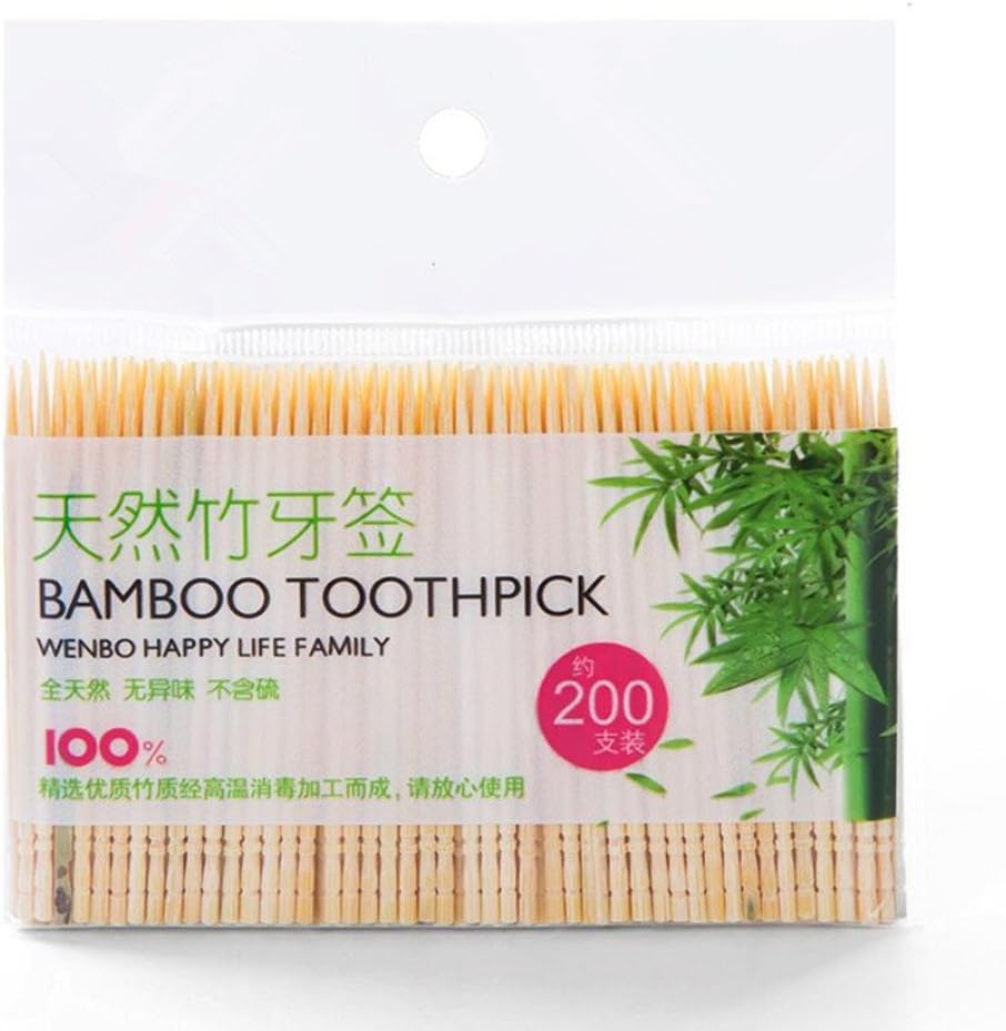 Natural Bamboo Wooden Environmental Toothpicks for Hotel or Household, Pack of 200