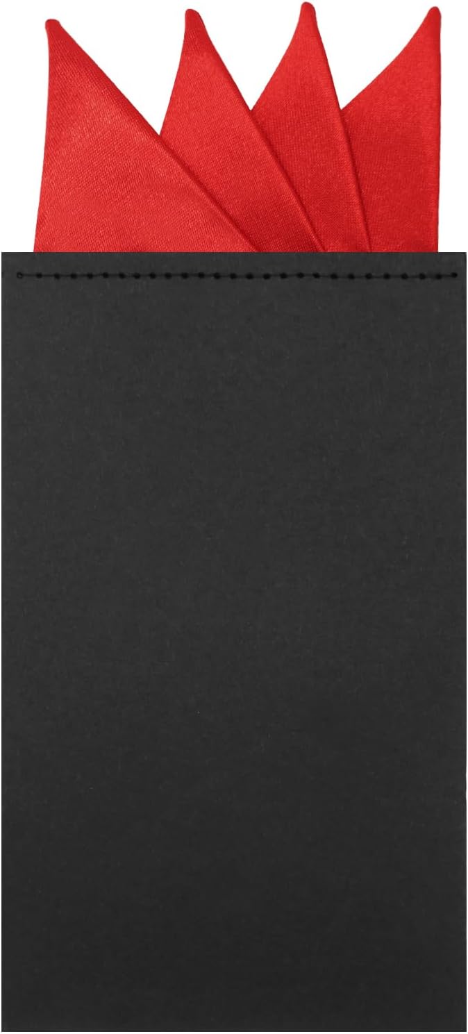 Pre-folded Pocket Squares for Men on Card, Solid Color Mens Suit Handkerchiefs for Business Wedding Party Daily