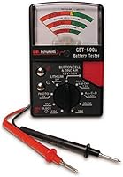 Gardner Bender GBT-500A Analog Battery Tester for 1.5V Button, AA/AAA, 9V, 12V, Lantern & More - Easy Test Leads, Black