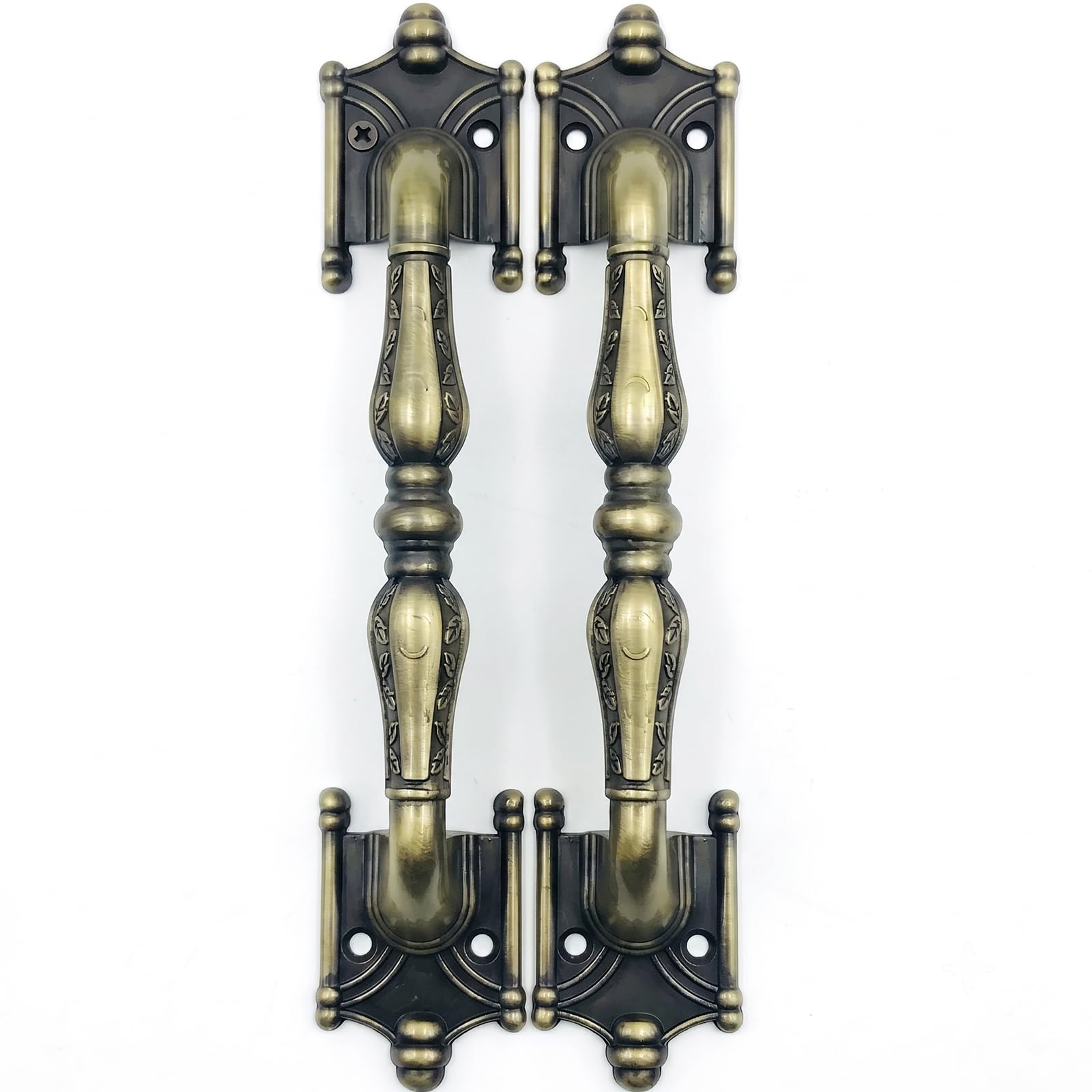 Dixiao 2 Pack Gate Handles, Barn Door Handles, Antique Bronze Cabinet Knobs, Zinc Alloy Furniture Hardware Pull Handles Gate Handle (2, Antique Bronze, Large)