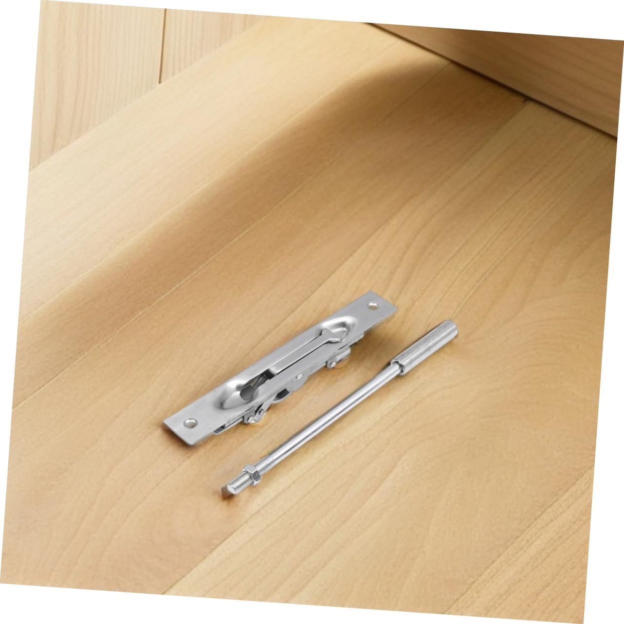 Hemobllo 2sets Serratura Scorrimento in Acciaio Inossidabile Chiavistello Nascosto Per Porte Doppie in Legno e Composito Sicurezza Anti-effrazione Con Design Adatto Diverse Altezze Familiar