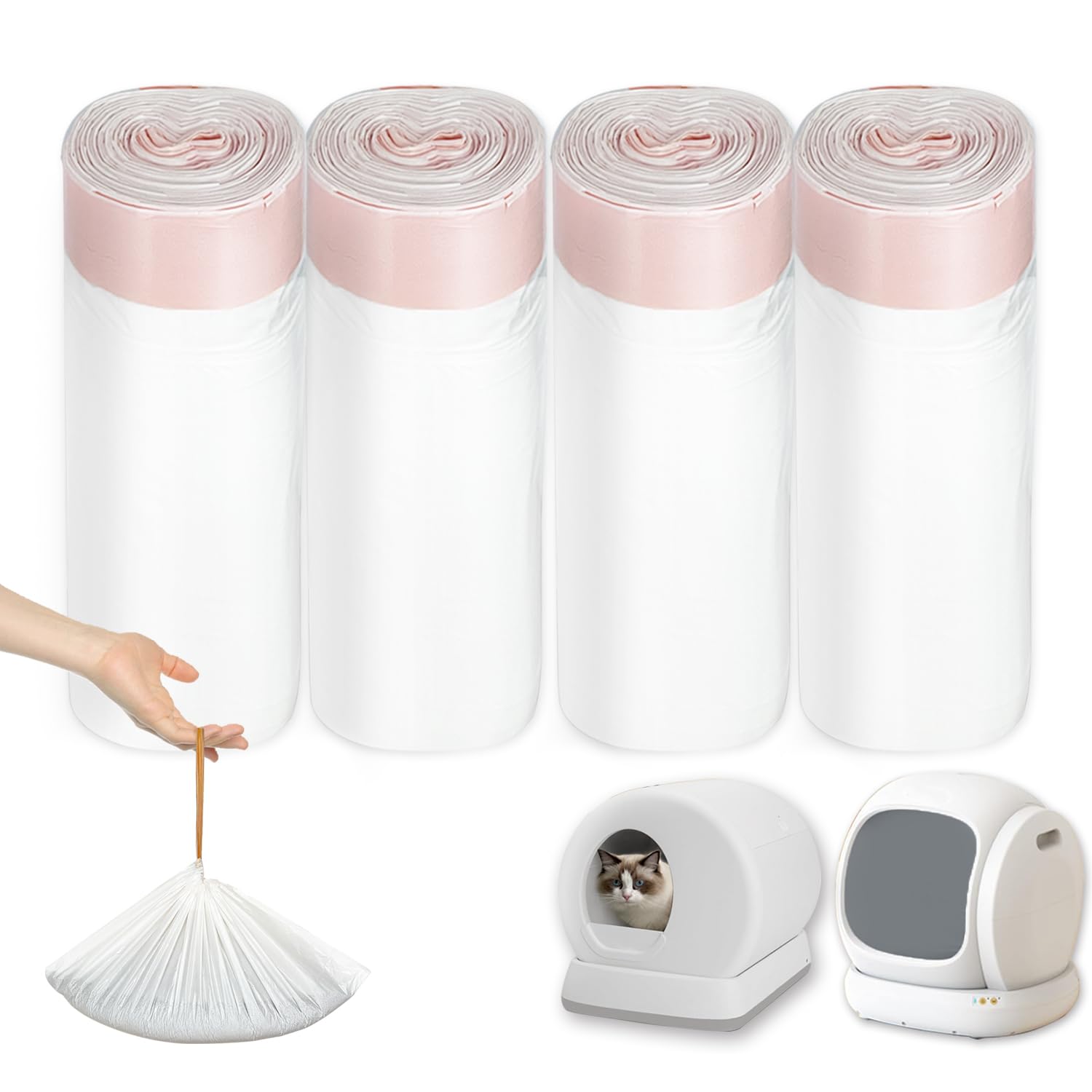 80 Count Litter Box Liners Compatible With Meo Want MW-SC01/MW-SC02/MW-LR01 Cat Litter Box, Meo Want Litter Bags