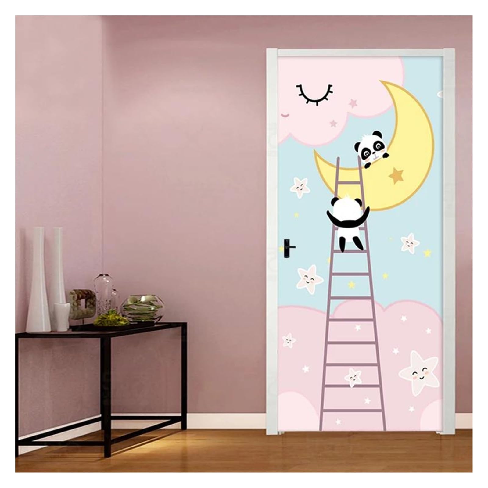 Sticker de porte ours mignon pour cacher les imperfections et décorer