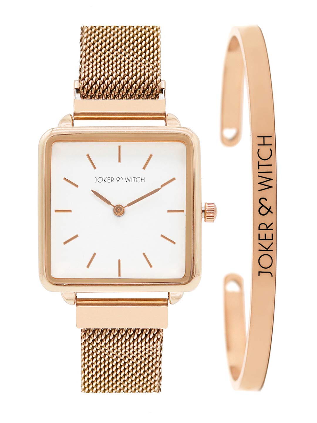 Joker & Witch Stainless Steel Pink Flutter Rosegold Analogue Watch Bracelet Stack For Women, White Dial, Rose Gold Band (B08T9FPB9L) Amazon Price History, Amazon Price Tracker