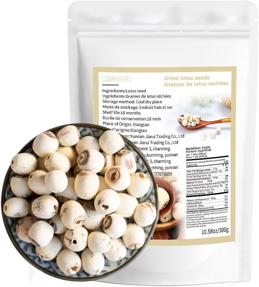 Dried lotus seed 10.58 oz/300g Dessert soup Congee ingredients Peeled lotus seeds White Lotus Seed Dried