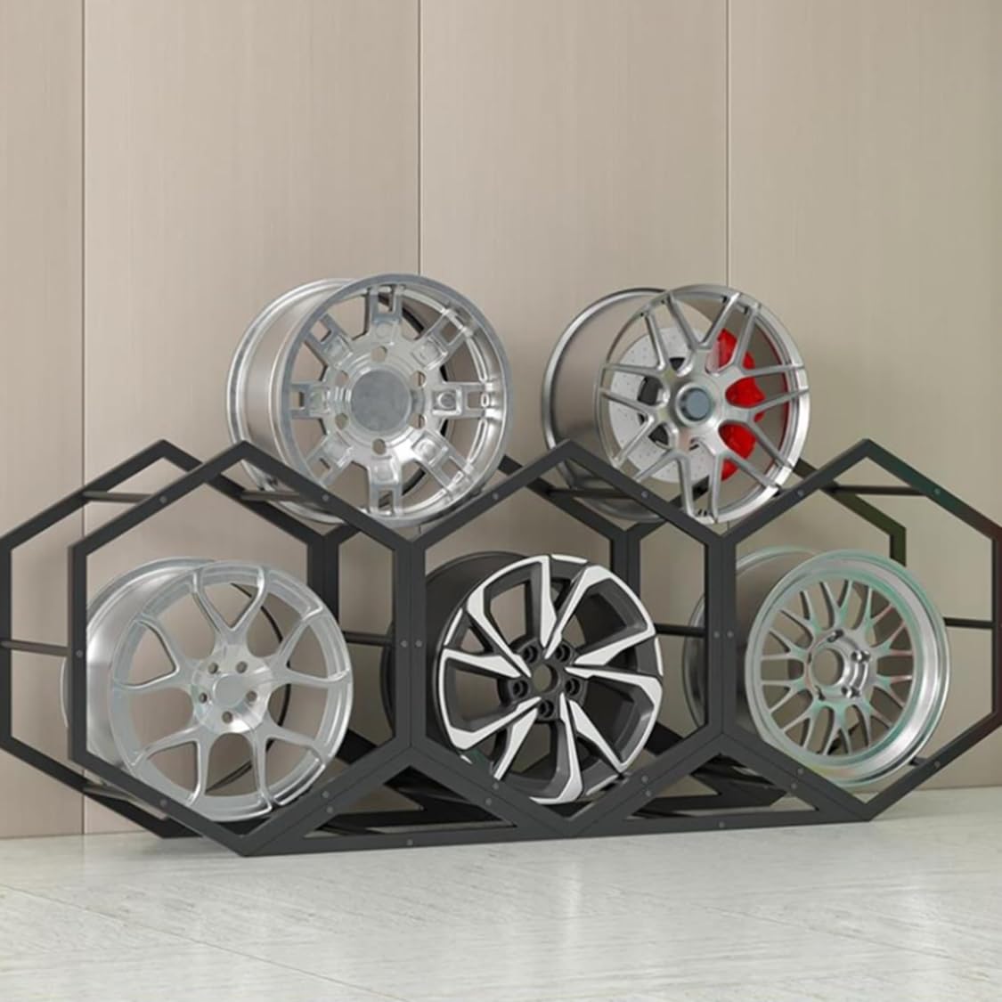 CHUOZI Tire Rack for Garage - Steel Wheel Rim Holder for Display & Storage, Organizer for Spare Tires