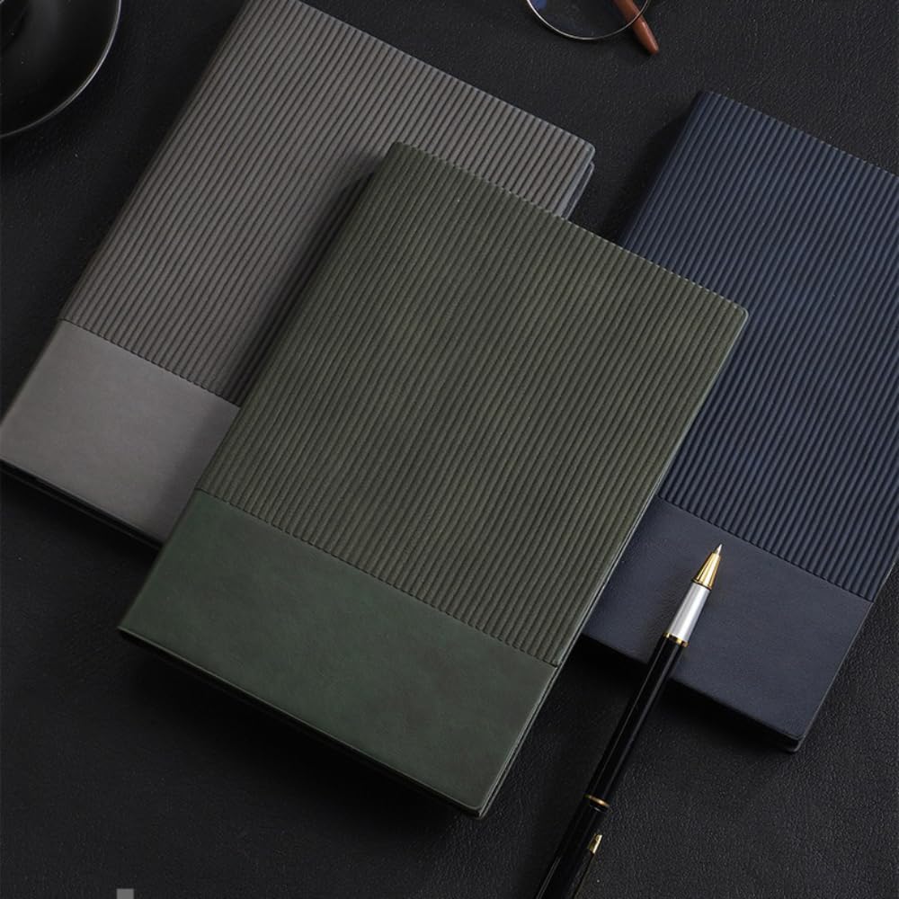 Taccuino A5 con penna, 210 x 150 mm, diario con 200 pagine per scrivere, notebook per appunti, pianificazione, tudium, schizzi e progetti scolastici, familiari e amici, blu