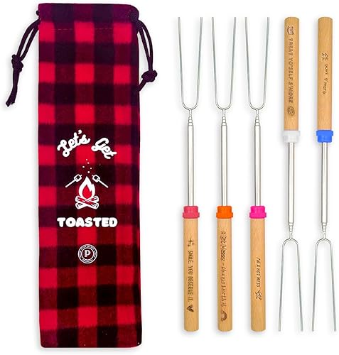 Palitos para asar malvaviscos para hoguera, palitos para hoguera de 32 pulgadas de largo, palitos para asar perros calientes para fogata, pinchos
