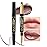 evpct 1Pcs Nude Brown Metallic Shine Shimmer Lip Liner and Lipstick Combo Set Kit for Women, Lightweight Hydrating Formula High Impact Full Coverage Lipstick and Lip Liner Makeup Gloss, 18