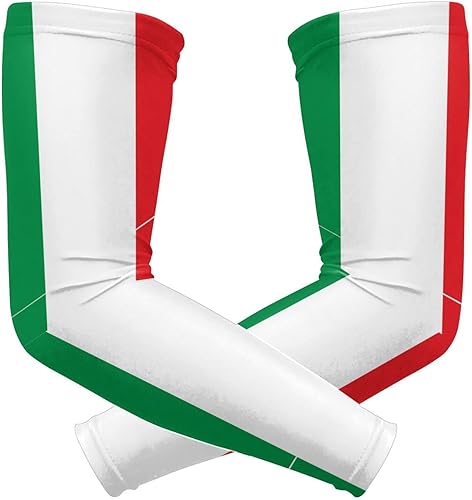 Mangas de brazo de bandera italiana para hombres o mujeres, cubierta de tatuajes, manga deportiva refrescante para baloncesto, golf y fútbol,