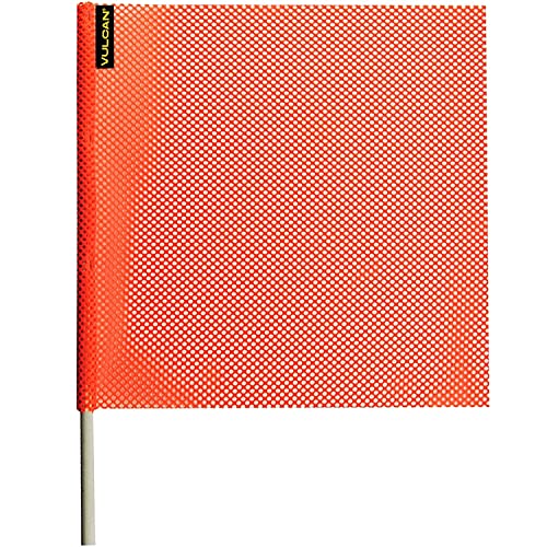 VULCAN Sicherheitsflagge mit Dübel – Hellorange – Jersey-Mesh-Konstruktion – 45,7 x 45,7 cm – 4 Stück - Image 3