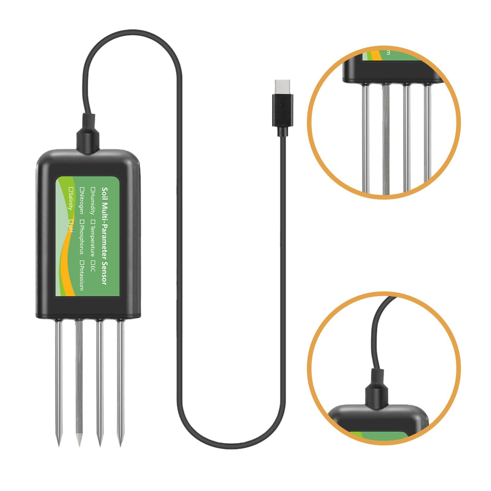 Medidor de Humedad Del Suelo, Higrómetro Digital, Medidor de Temperatura, Humedad Y PH para Uso en Exteriores.