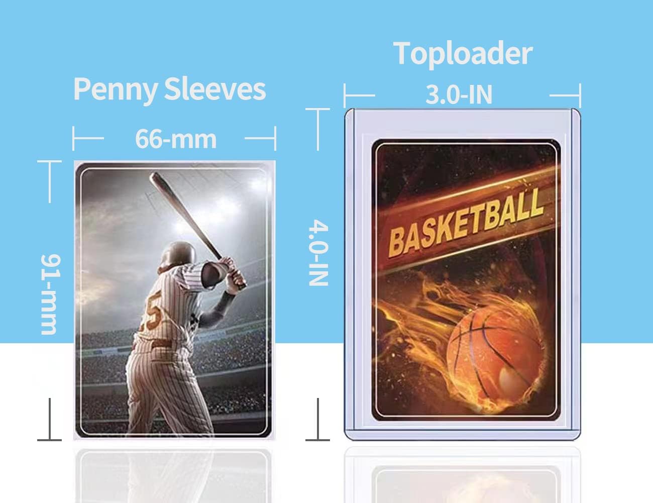 200 Top loaders Cards Sleeves Bundle for Trading Cards, 100 Top Loader for Cards Baseball Card Protectors Hard Plastic and 100 Clear Cards fit for Sports Cards, MTG, YUGIOH Cards