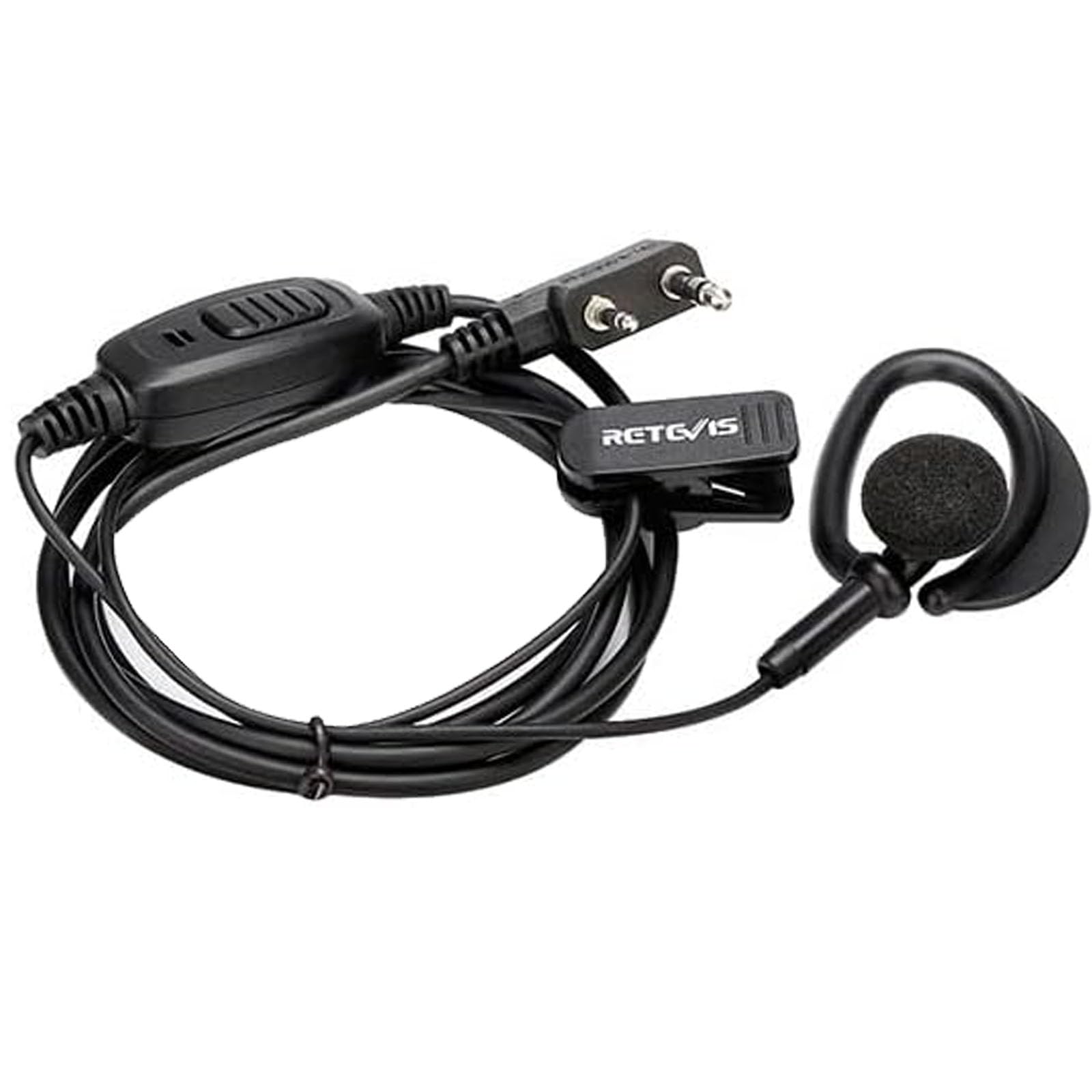 Retevis RT68 - Auricolari Walkie Talkies con microfono, 2 pin per radio bidirezionale Retevis H-777 5R BF-888S UV-5R (confezione da 10)