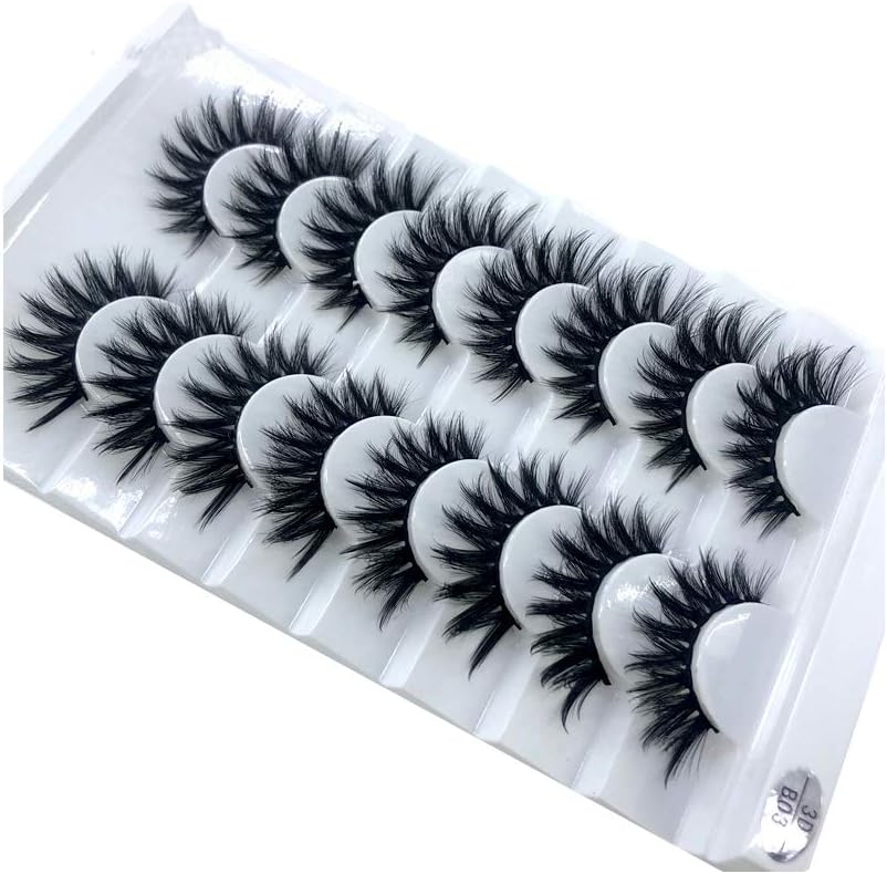 HBZGTLAD new 8 pairs of natural false eyelashes long makeup 3d mink eyelashes extend eyelashes (B03)