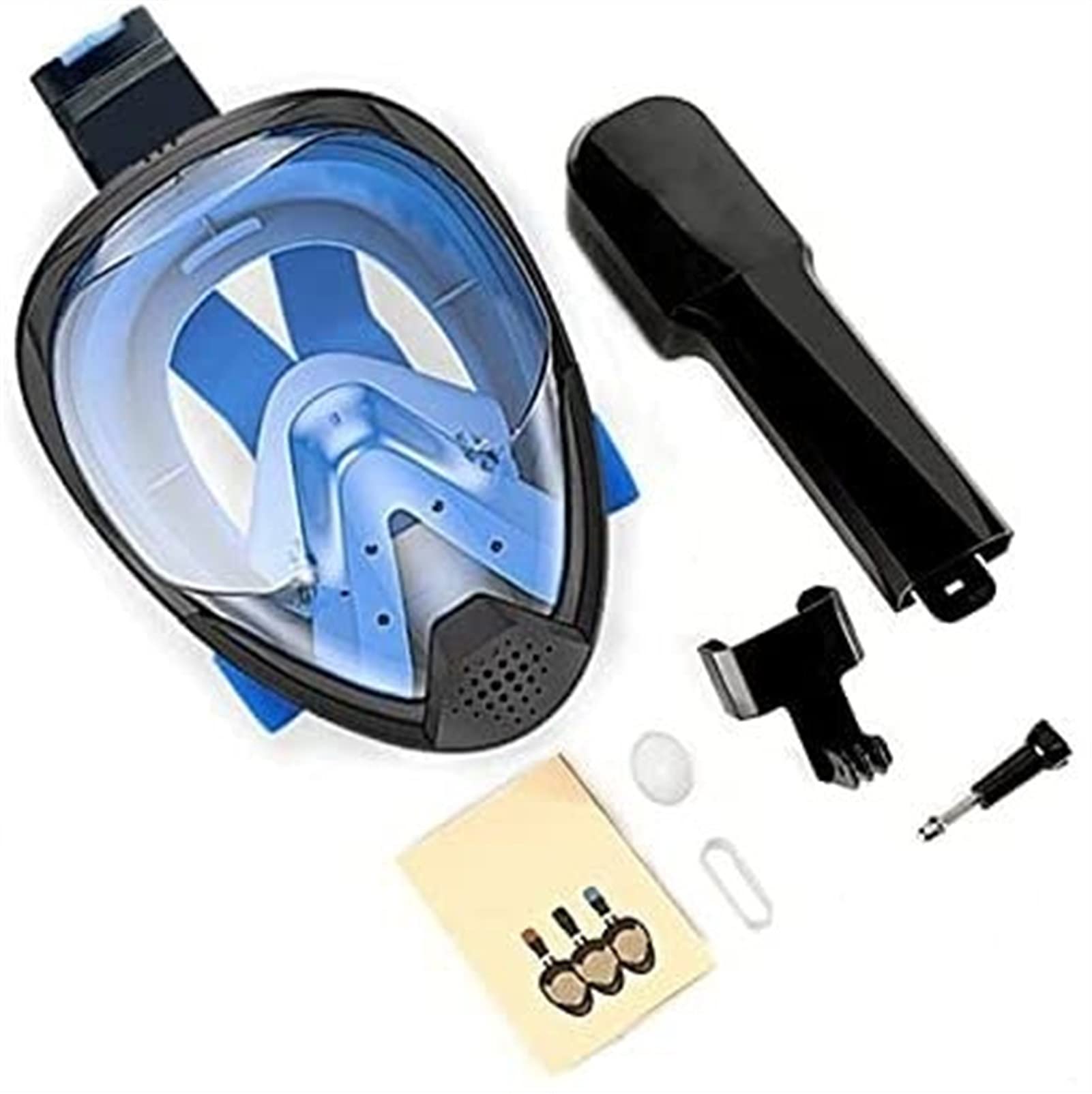 Maschera integrale da snorkeling, occhiali da sub impermeabili antiappannamento con attacco per fotocamera per adulti, sistema di respirazione ad acqua anti-infiltrazione con parte superiore asciutta