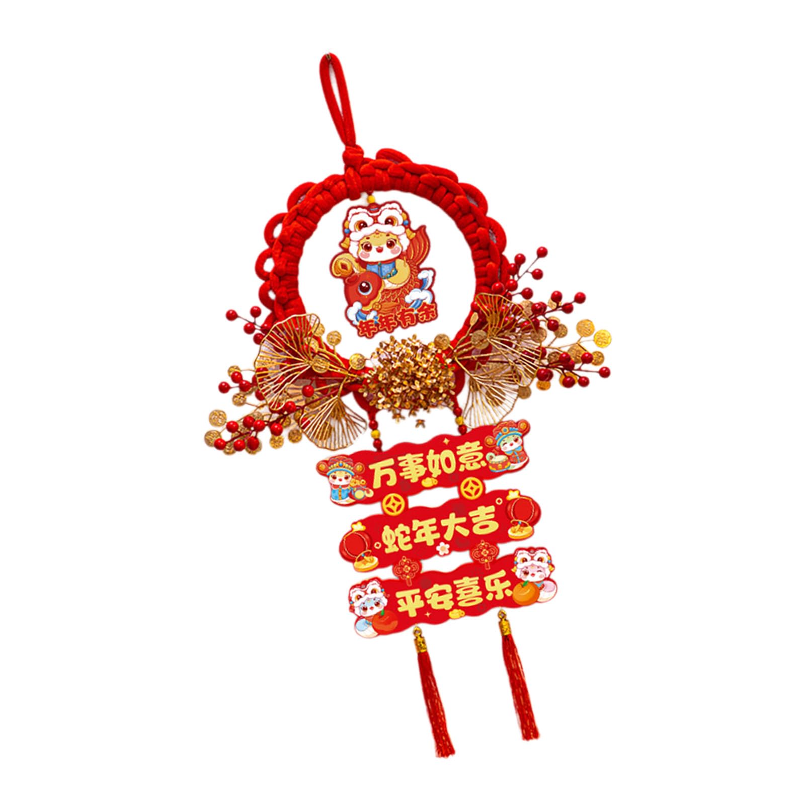 Elnwnnkc Sturdy Luck Character Hanging Decors 2025 Snake Year Pendant Decorative Hanging Ornament for New Year Celebration Snake Decors