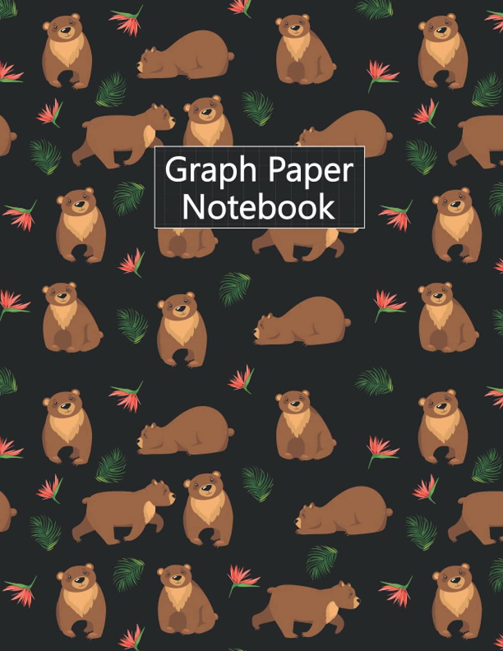 Black Bear Graph Paper: Black Bear Graph Paper Notebook To Write Notes, 4x4 Quad Rule - 8.5" x 11" Inches - 100 Pages