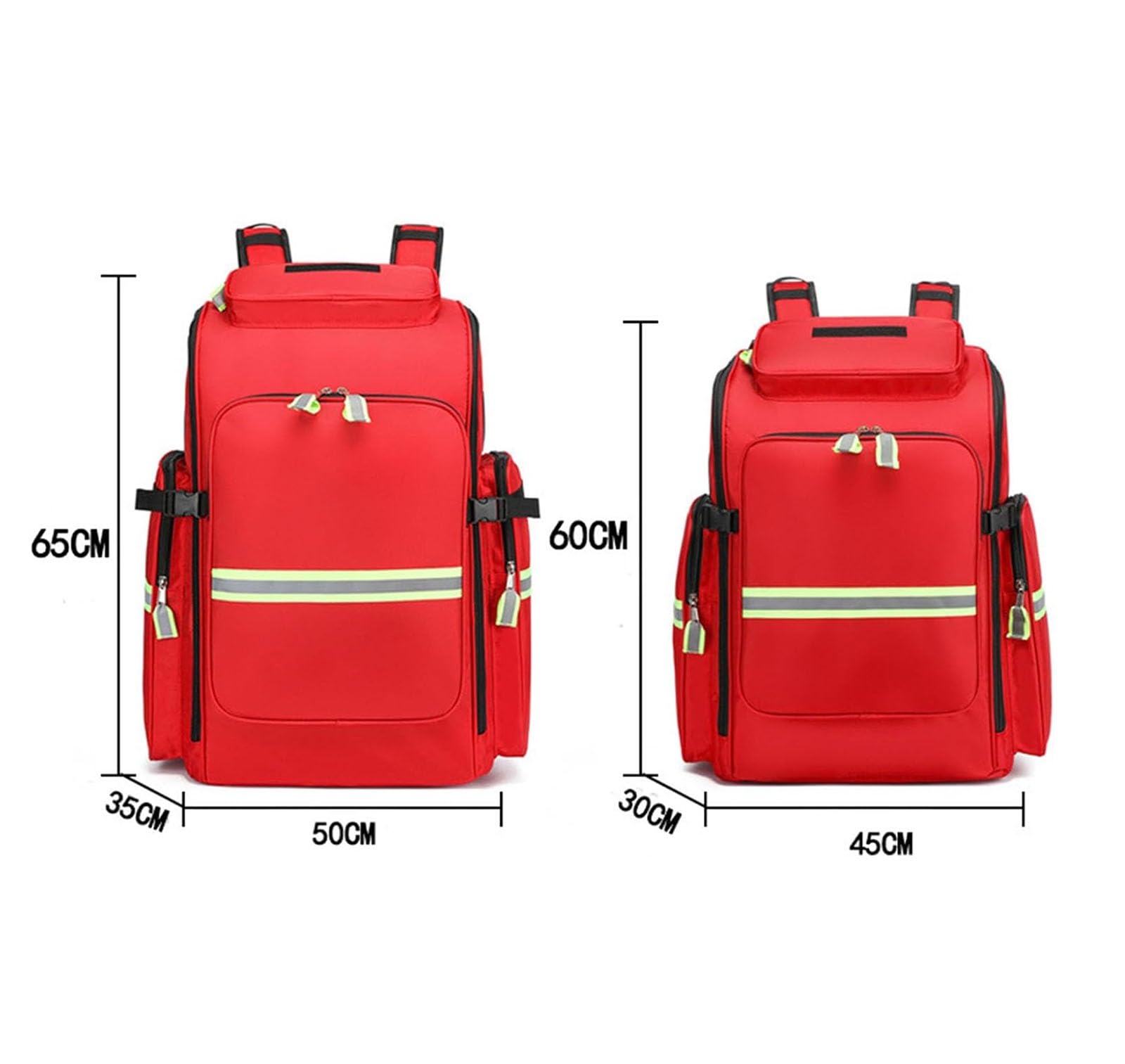 Zaino professionale di pronto soccorso vuoto, borsa medica di emergenza vuota con riflettente, borsa per traumi di primo soccorso per la sopravvivenza, per la salute a casa(Orange,55x37x25)