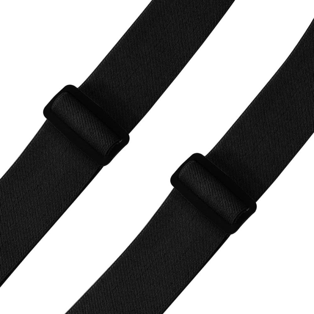 Bretelles, Bretelles robustes de 5Cm large, avec 4 crochets pivotants, boucle ceinture, bretelles travail arrière, élastiques réglables for hommes et femmes, mode(Black)