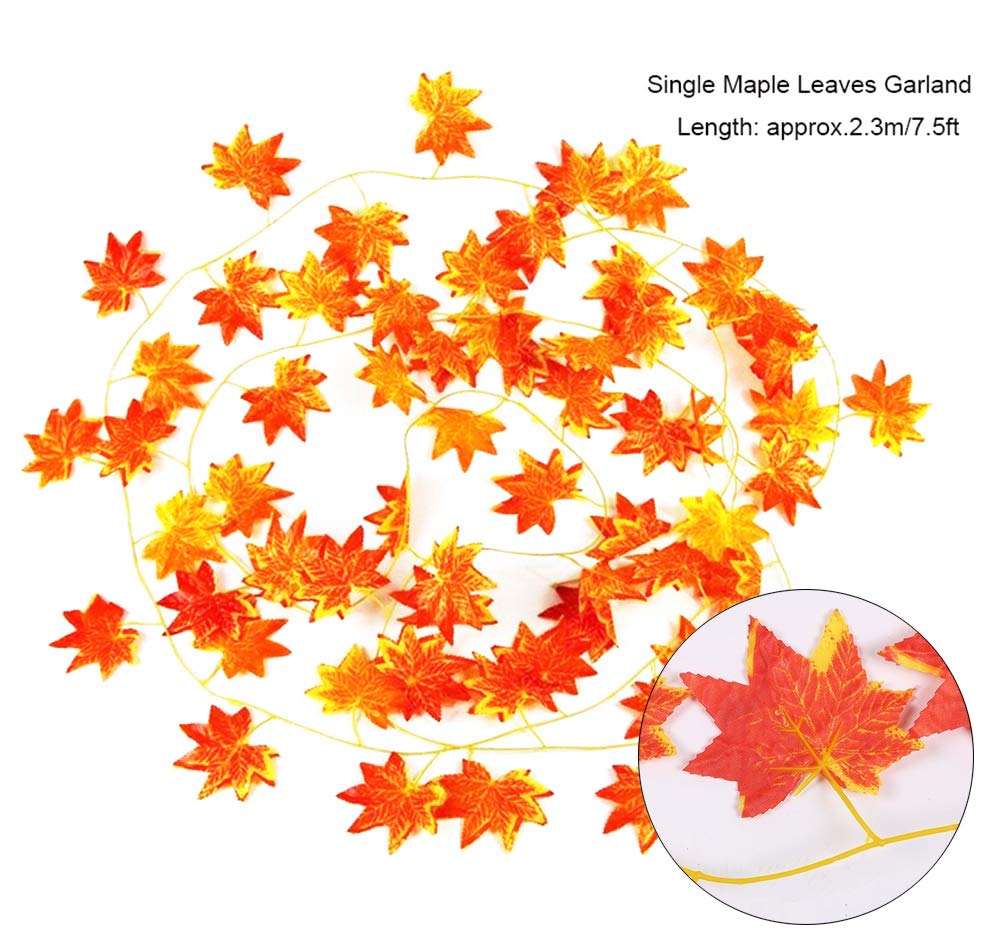 Foglia D'acero, Ghirlanda Autunnale Artificiale Foglia D'acero, Ghirlanda di Vite Sospesa Foglie Autunnali Artificiali Ghirlanda di Fogliame Autunnale Decorazione del Ringraziamento per la Casa Camino
