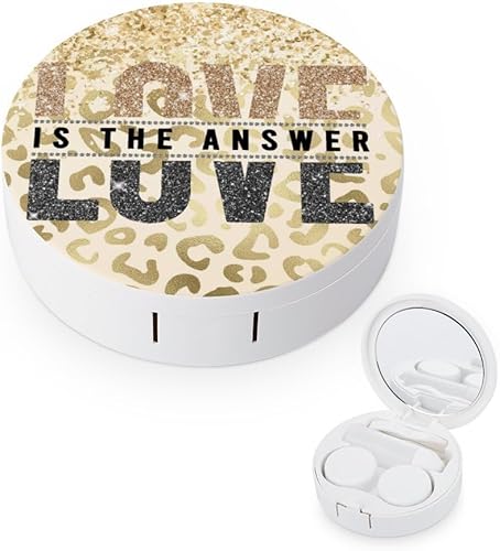 Miniatura 7 de Estuche para lentes de contacto de girasol negro, contenedor de color para lentes de contacto con espejo, kit de viaje portátil con solución