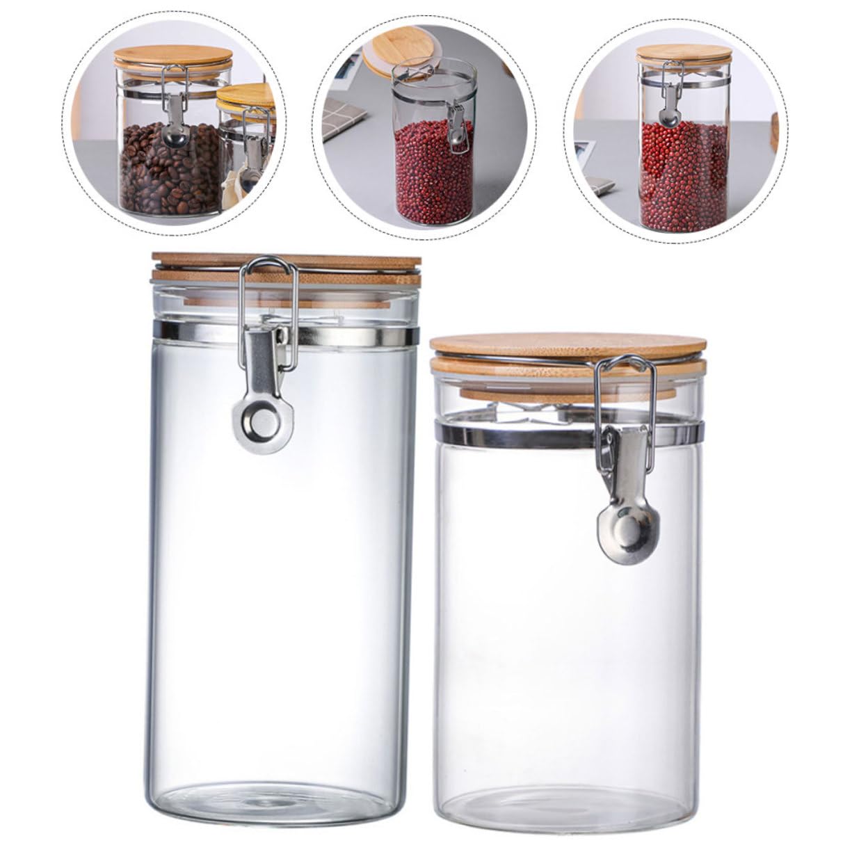 Luftdichte Vorratsgläser 1140ml und 1280ml aus Glas und Edelstahl 2 Stück zur Lebensmittelaufbewahrung mit Stabilem Verschluss Küchenbehälter