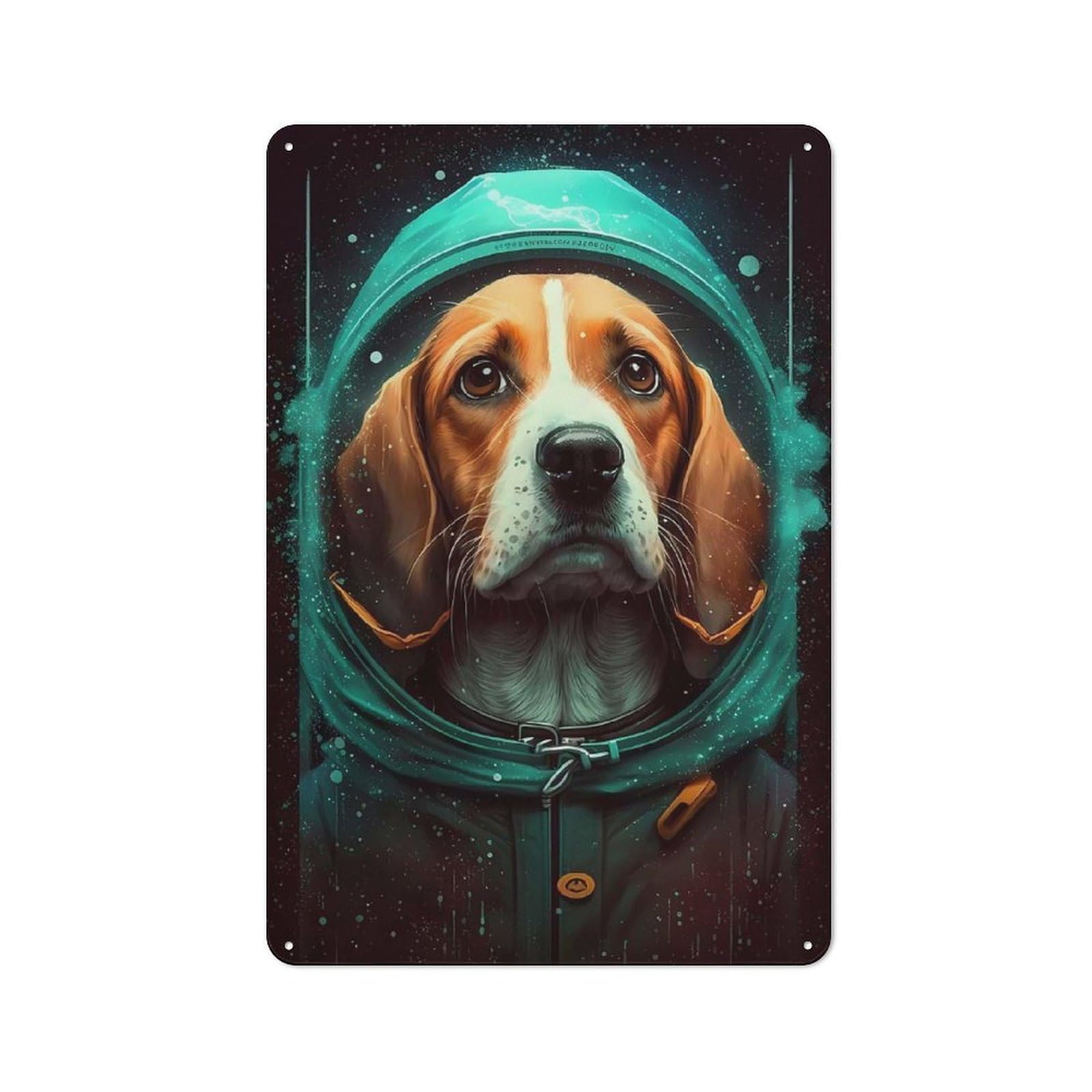 Junmoney Beagle Dog Metal Wall Sign 30X20cm Featuring For Living Room Wall, For Decorating Living Rooms And Feature Walls