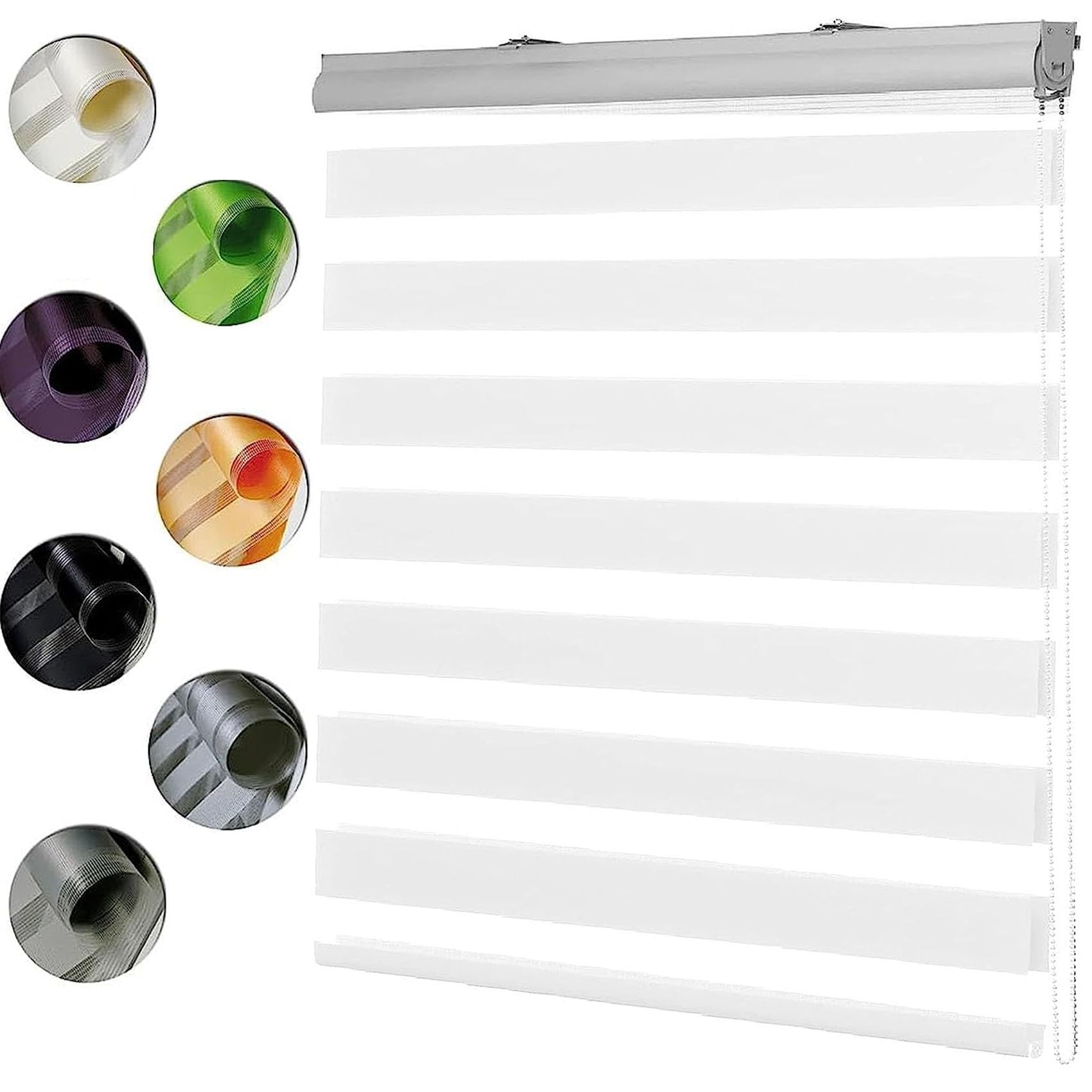 Tenda a Rullo Oscurante 35x220cm 100% Blackout Termica Isolante Tessuto Oscurante Portatile Montaggio con e senza Fori, per Finestra o Porta, Bianco