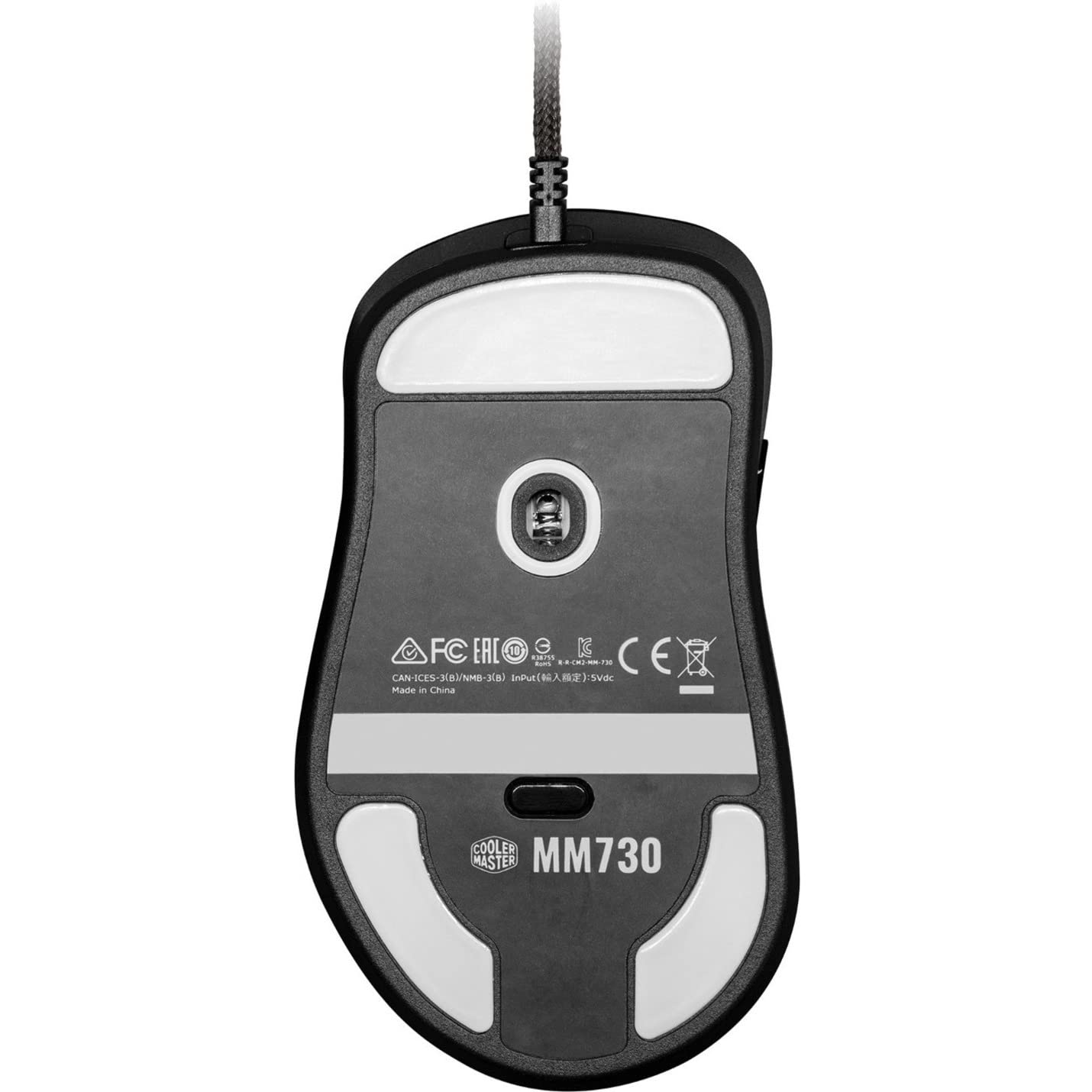Cooler Master MM730 Czarna mysz do gier z regulowanymi 16000 DPI, stopkami PTFE, oświetleniem RGB i oprogramowaniem MasterPlus+ (MM-730-KKOL1)