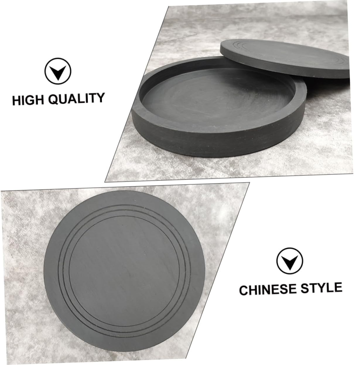 4 Inch Round Chinese Calligraphy Inkstone with Traditional Painting Stone