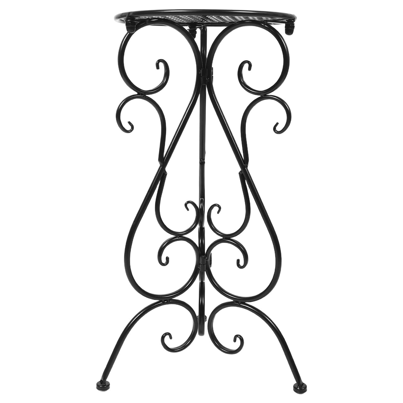 SHINEOFI Support Stable pour Bain d'oiseaux et Pot de Fleurs en Fer Noir Design à Trois Pieds et Base Large, pour Coins Ensoleillés Jardin