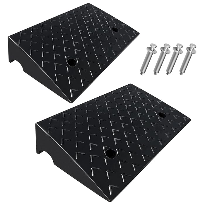 Buy VEVOR Rubber Curb Ramp, 5" Rise Height 2 Pack, HeavyDuty 6800 lbs