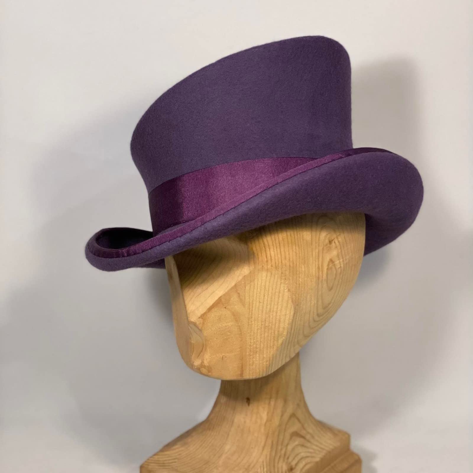 Gorro masculino capucha cilindro asimétrico sombrero de lana damas caballeros unisex sombrero steam punk cilindro moda sombrero decorativo gorro de invierno hombres, morado, Talla única