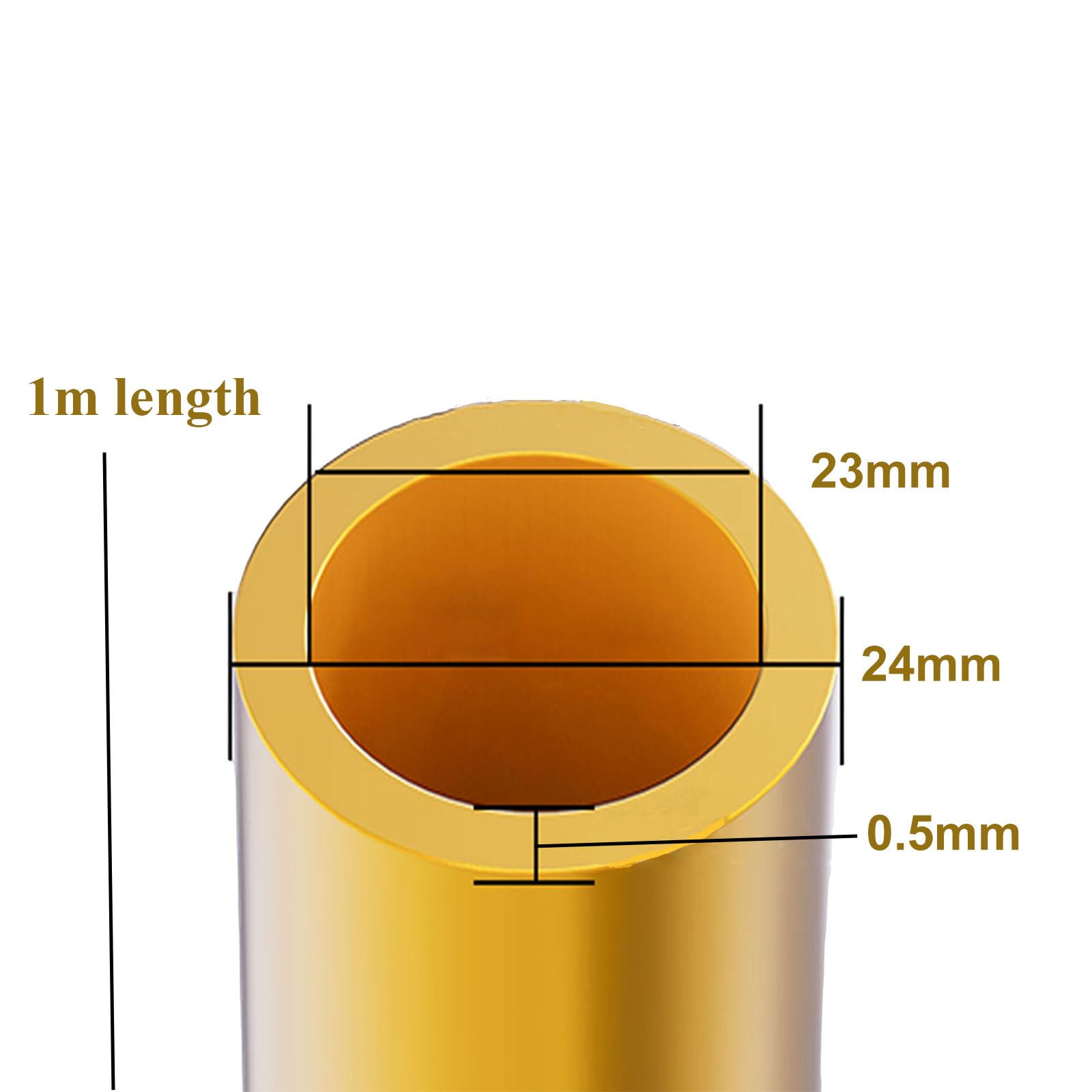 Mosiężna okrągła rura średnica 24 mm, grubość ścianki 0,5-2 mm długość 1 m bezszwowa wysoka wytrzymałość precyzyjne proste rury, 24 x 0,5 mm