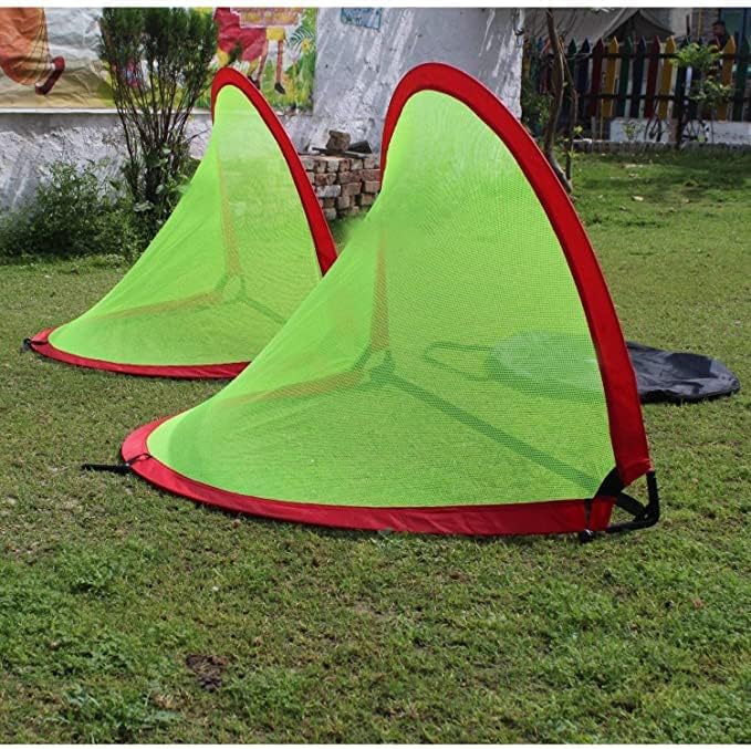 Roxan Polyester Mesh Vishwa 2 Portable Soccer Goals with Carry Bag with Durable Frame (Multicolour, 40x31.5x31.5-inch)