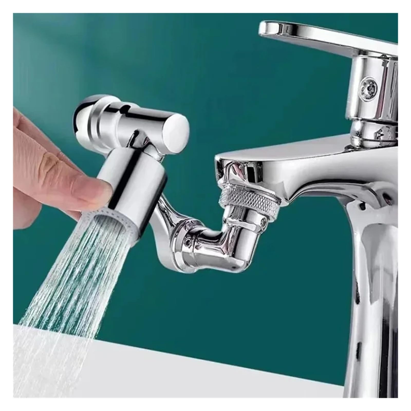 Rallonge de robinet rotative multifonctionnelle - Adaptateur d'évier de cuisine - Bras robotique pivotant - Ajustement universel pour lavabo (argent 2)