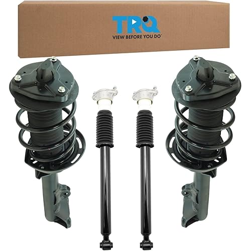 TRQ Front and Rear Complete Strut Assembly & Shock Absorber Kit Complete Strut & Coil Spring Assembly Compatible with 2012-2013 Mercedes-Benz C250 2008-2011 C300 2008-2014 C350