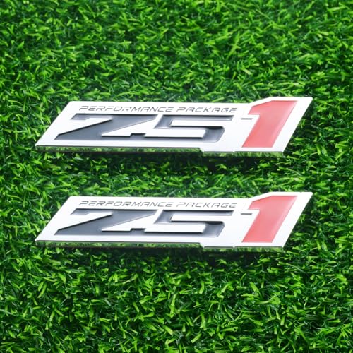Image of 2Pcs Z51 Performance Emblems Engine Hood 3D Package Badge Decal Replacement Z51 (Chrome Red)