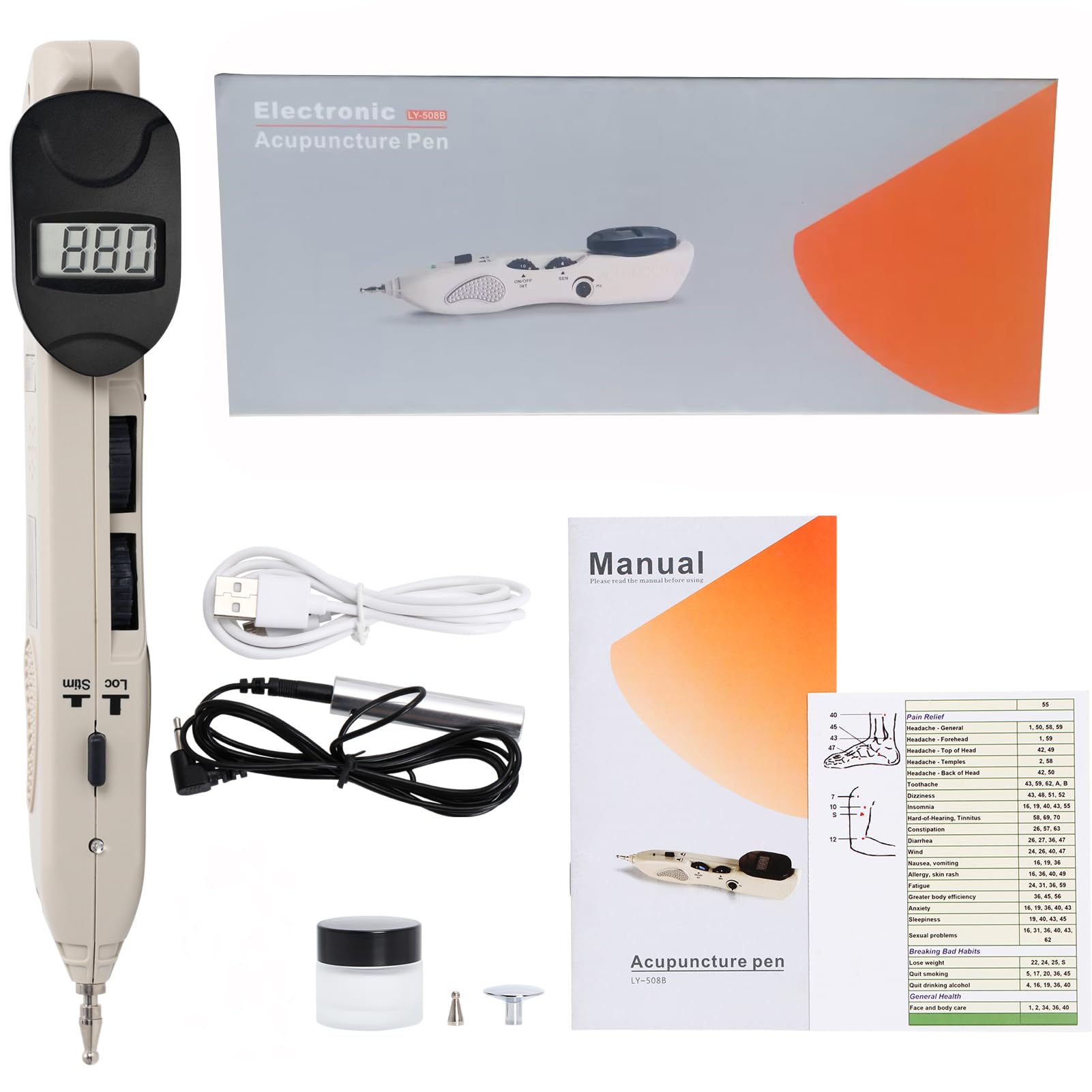Stylo Acupuncture Stylo électronique D'acupuncture Sans Aiguille Soulagement de la Douleur Détecteur Point D'acupuncture Masseur Corporel Meridian Acupuncture Pen Rechargeable