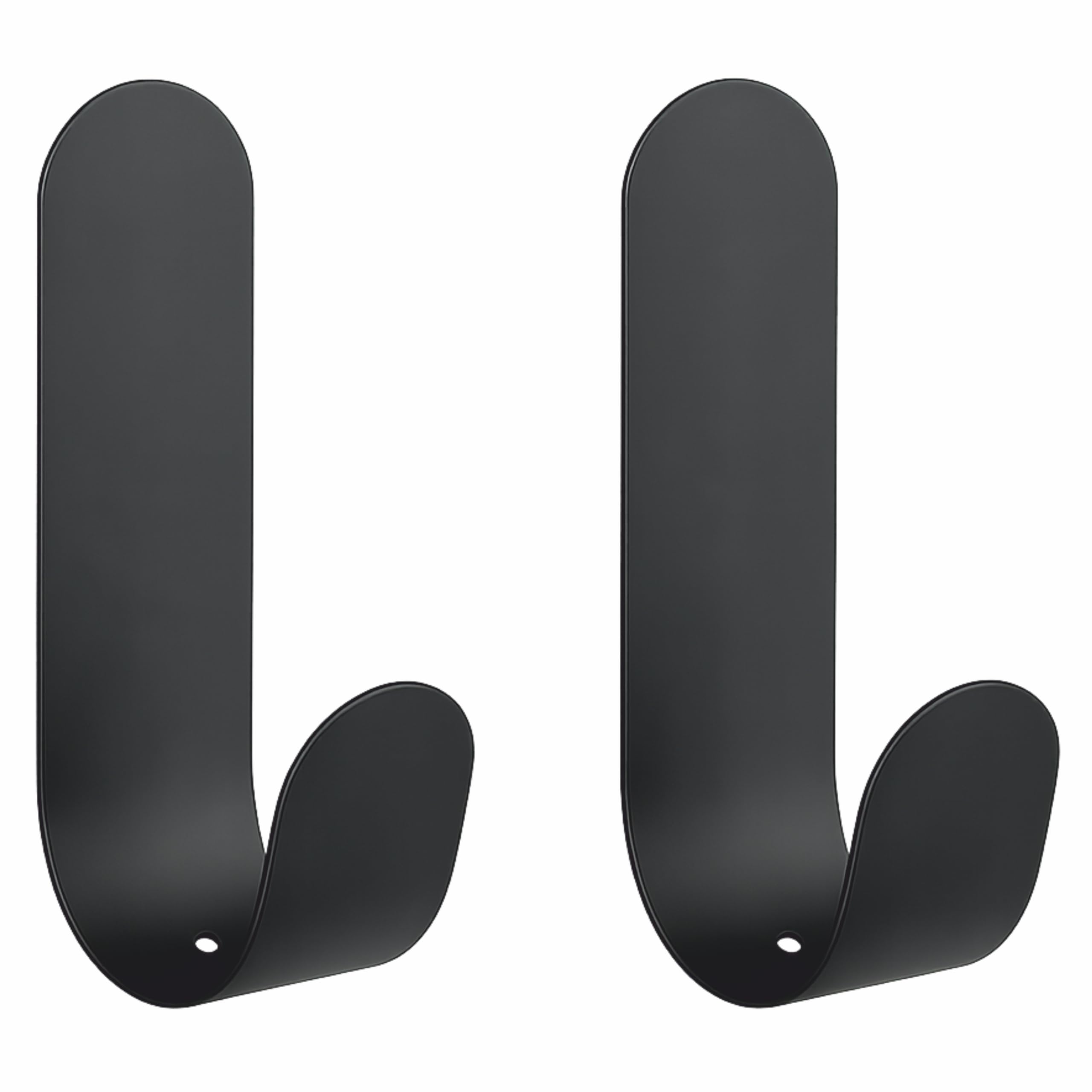 JIALTO 2 pcs Self-Adhesive Waterproof Stainless Steel Hooks: Heavy-Duty Wall Hangers for Bathroom & Kitchen - No Drill Needed, Strong Hold for Coats and Towels (L Hook)