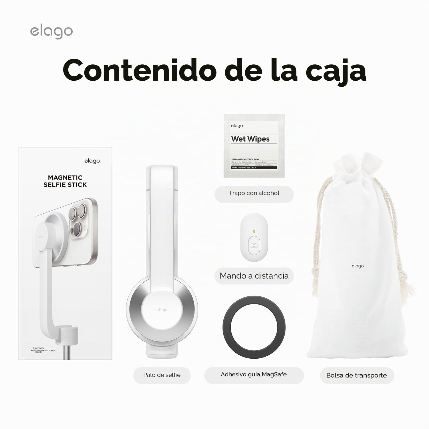 elago Trípode Palo Selfie Compatible con MagSafe para iPhone y Galaxy