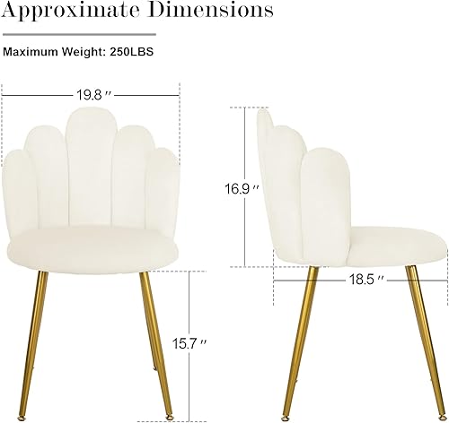 Miniatura 2 de Vanity Chair for Makeup Room - Midcentury Modern Accent Chair for Living Room Bedroom, Makeup Chair with Back Support Velvet Chair with Gold Legs