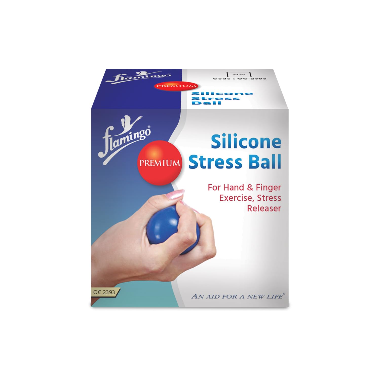 Flamingo Premium Silicone Stress Relief Ball for Hand Muscles Strengthening and Stress Relief | Medium, Red | Size - Universal |