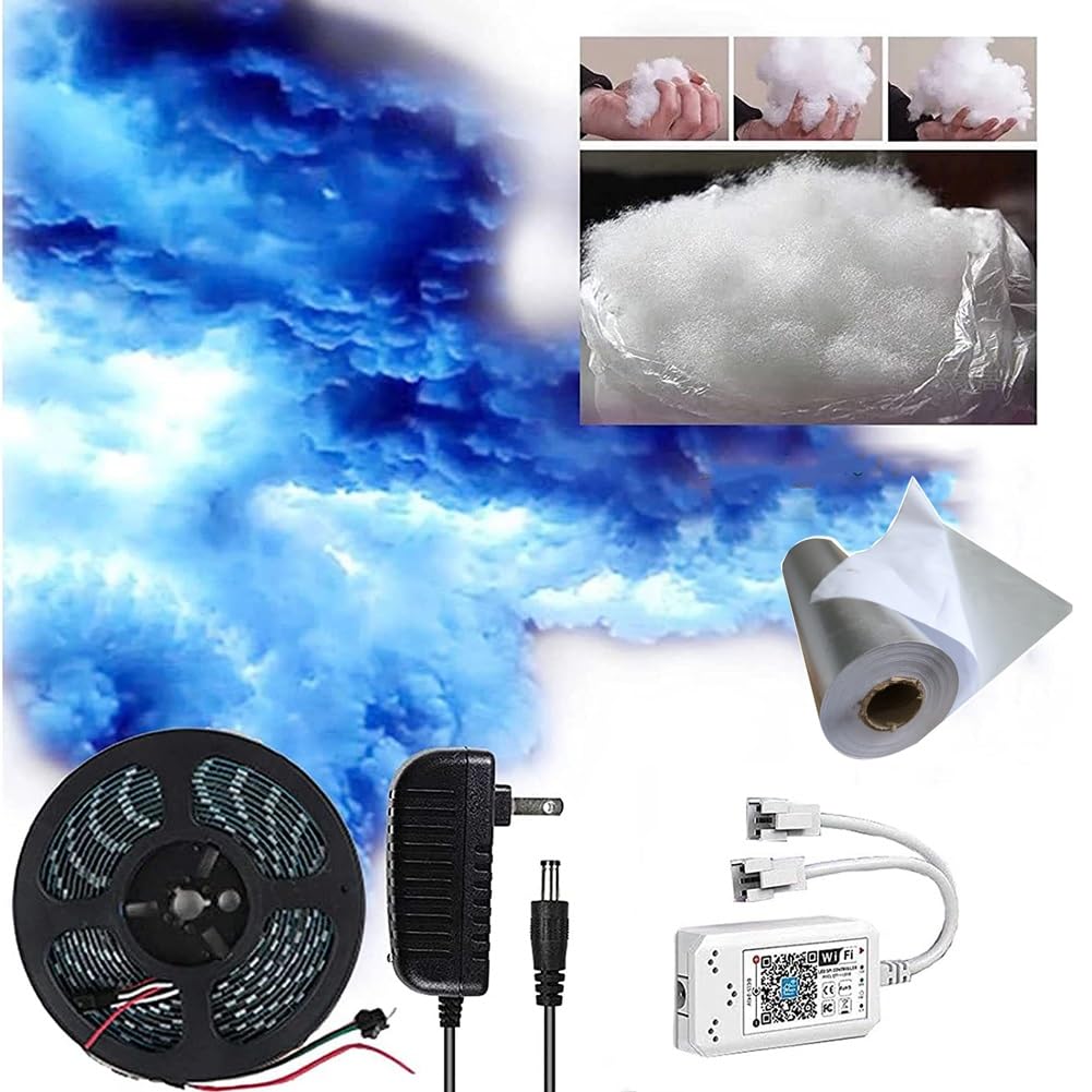 3D Thundercloud LED Light, RGB Thunder Cloud Lamp, DIY Creative Cloud Lights con control remoto, Cloud Led Night Lamp con color ajustable, Gaming Room Technology Sense RGB Wall Light ( Size : 10m )
