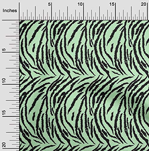 oneOone Cotton Poplin Mint Fabric Tiger Animal Skin Sewing Material Print Fabric By The Yard 42 Inch Wide