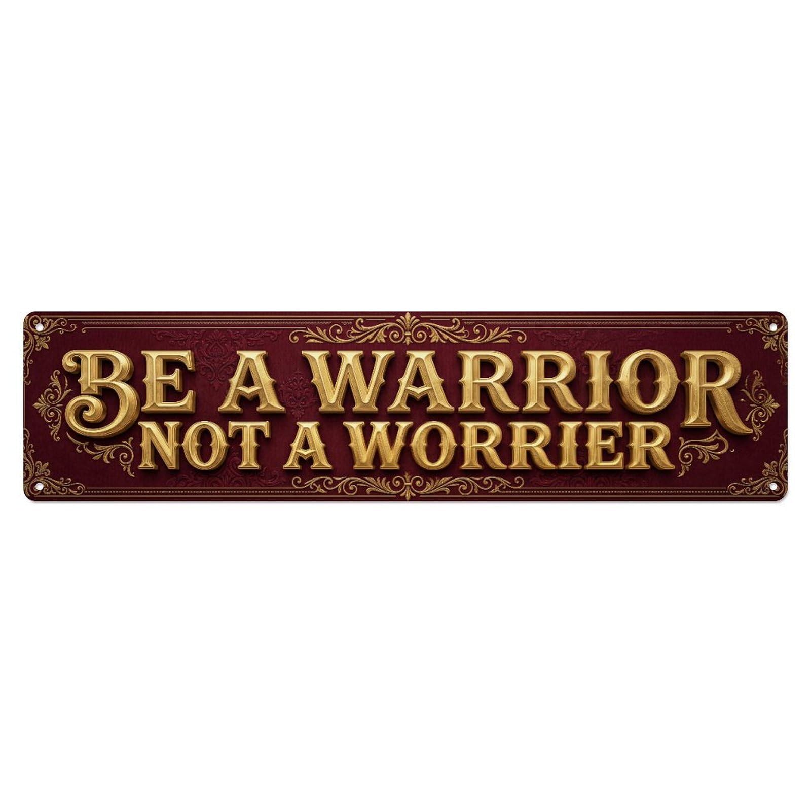 Fyrn Style Warrior Not Worrier Strength Positive Metal Tin Sign