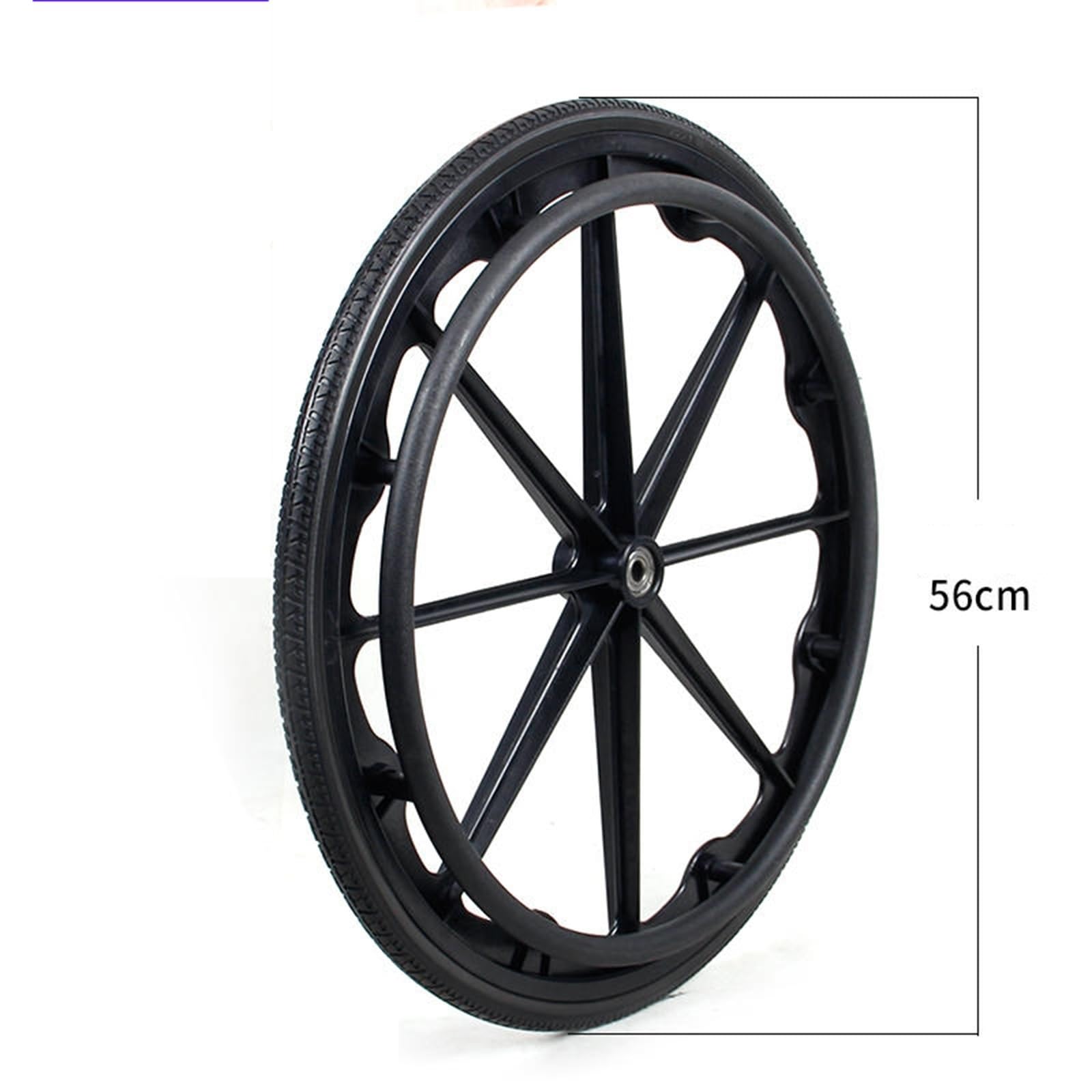 20-Zoll-, 22-Zoll- und 24-Zoll-Vollreifen, großes Rad, nicht aufblasbares Rollstuhl-Hinterrad, einteiliges Formteil, stabil und langlebig(24 inches)
